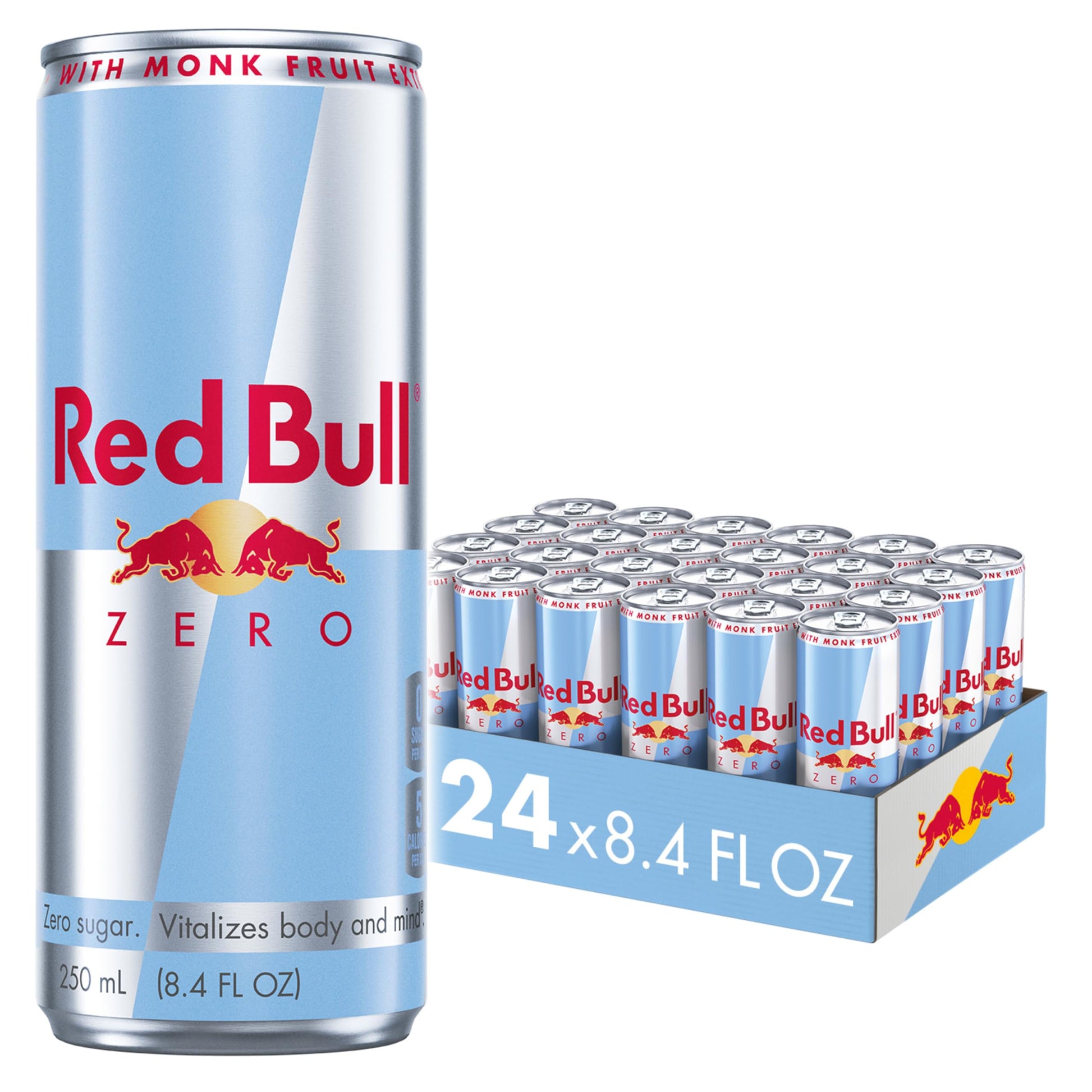 Red Bull Energy Drink Total Zero, 8.4 Fl Oz, 24 Count, Model RB231401, Zero Sugar