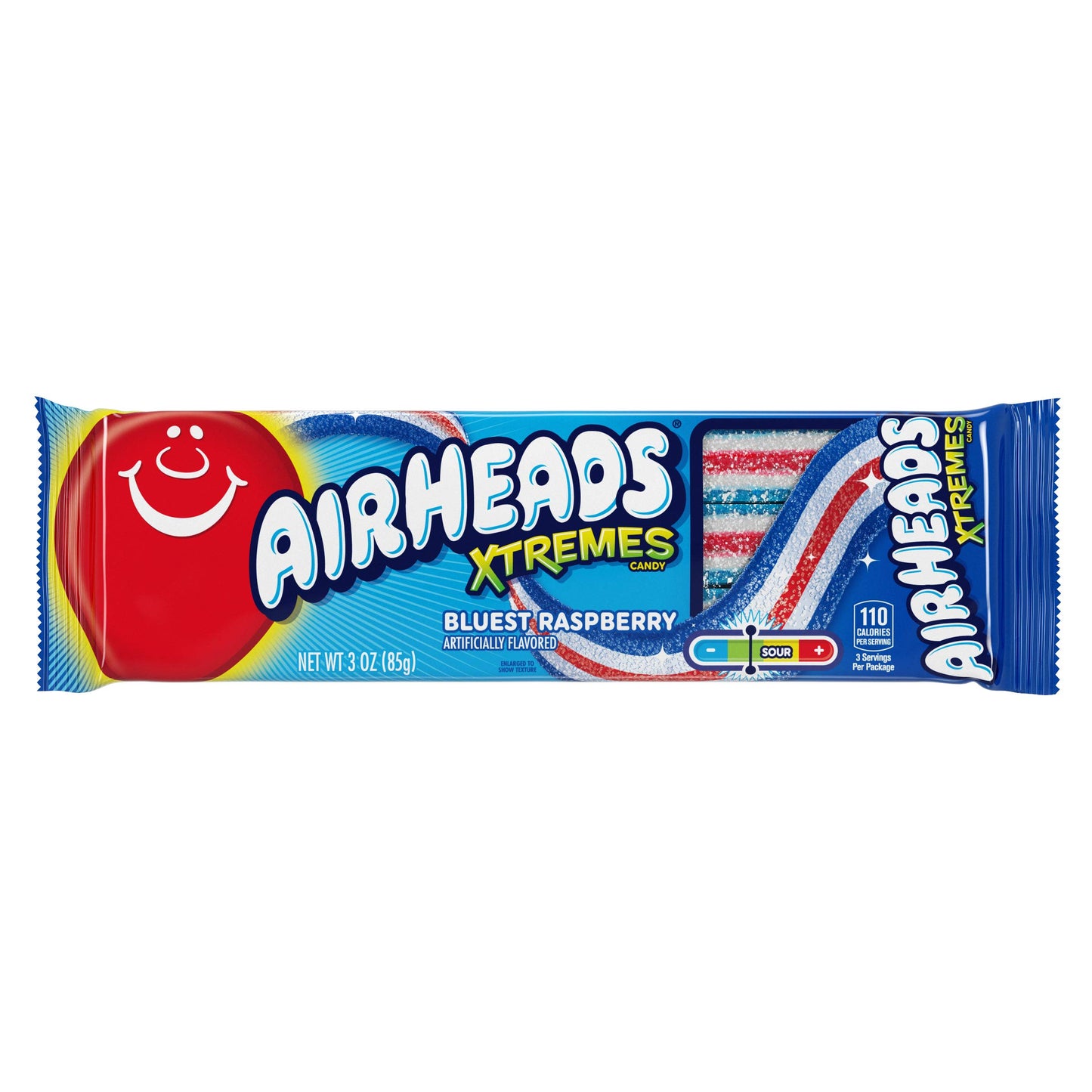 Airheads Xtremes Belts  Halloween Trick or Treat Sweetly Sour Candy  Bluest Raspberry Flavor  Individually Wrapped Bulk Candy for mature-themeds & Kids  Non-Melting  3 oz Packs (Box of 12 Packs)
