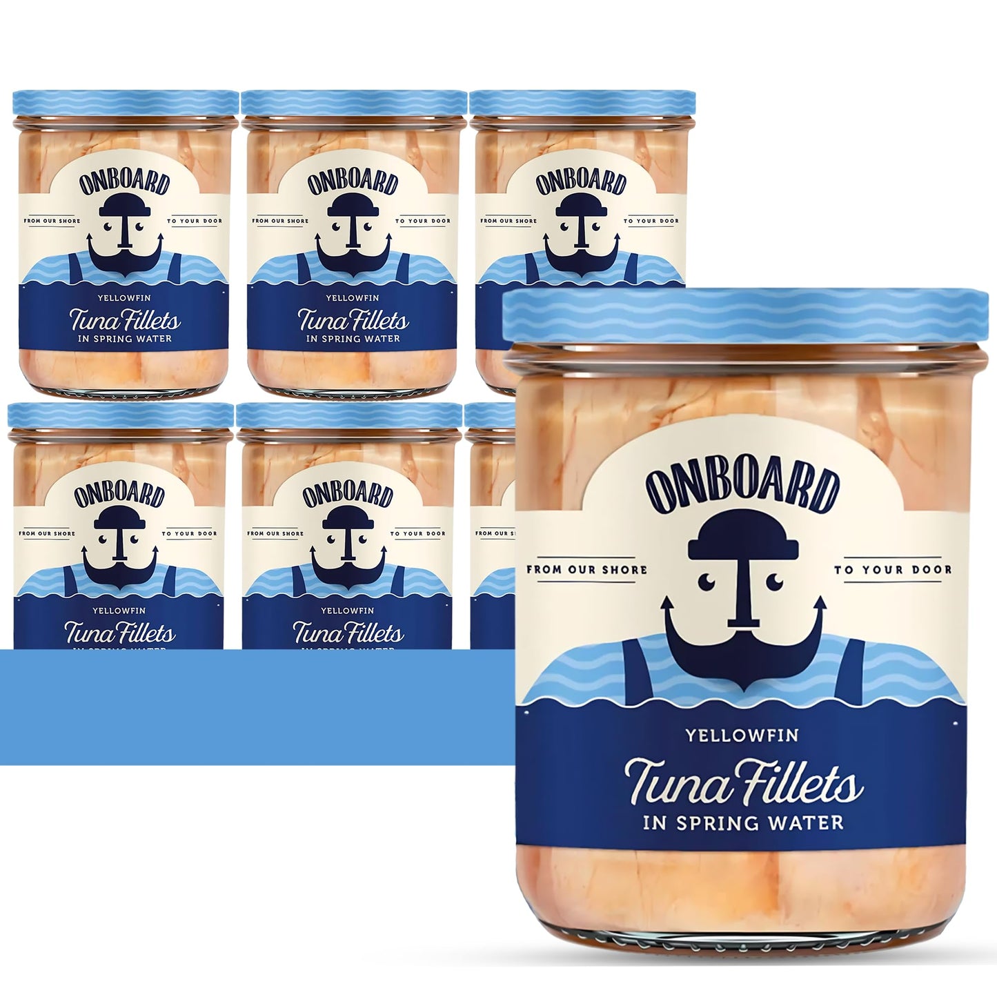 ONBOARD Yellowfin Tuna Fillets, Mediterranean Seafood Diet | Pescatarian Jarred Atun, Fresh Sea Tuna Salad | High in Protein - H