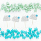 Gyufise 24Pcs Snowflake Baby It's Cold Outside Cupcake Toppers Blue Glitter Silver Baby It's Cold Outside Cupcake Picks for Wint