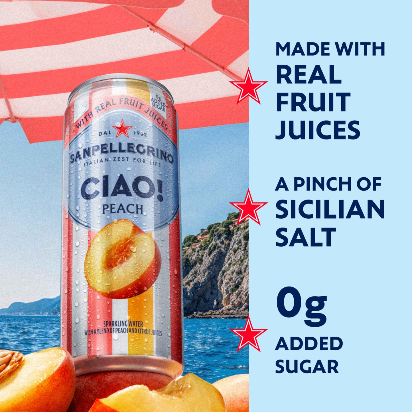 San Pellegrino Peach Ciao Sparkling Water 6 Pack