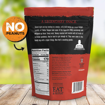 Rufus Teague Hot BBQ Honey Roasted Nuts Mix, Sweet & Spicy Almonds, Cashews & Pecans, 9 oz Resealable Pouch (No Peanuts), 3 Pack