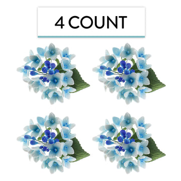 Global Sugar Art Hydrangea Blossoms Spray Sugar Cake Flowers, Blue/Purple, 4 Count By Chef Alan Tetreault