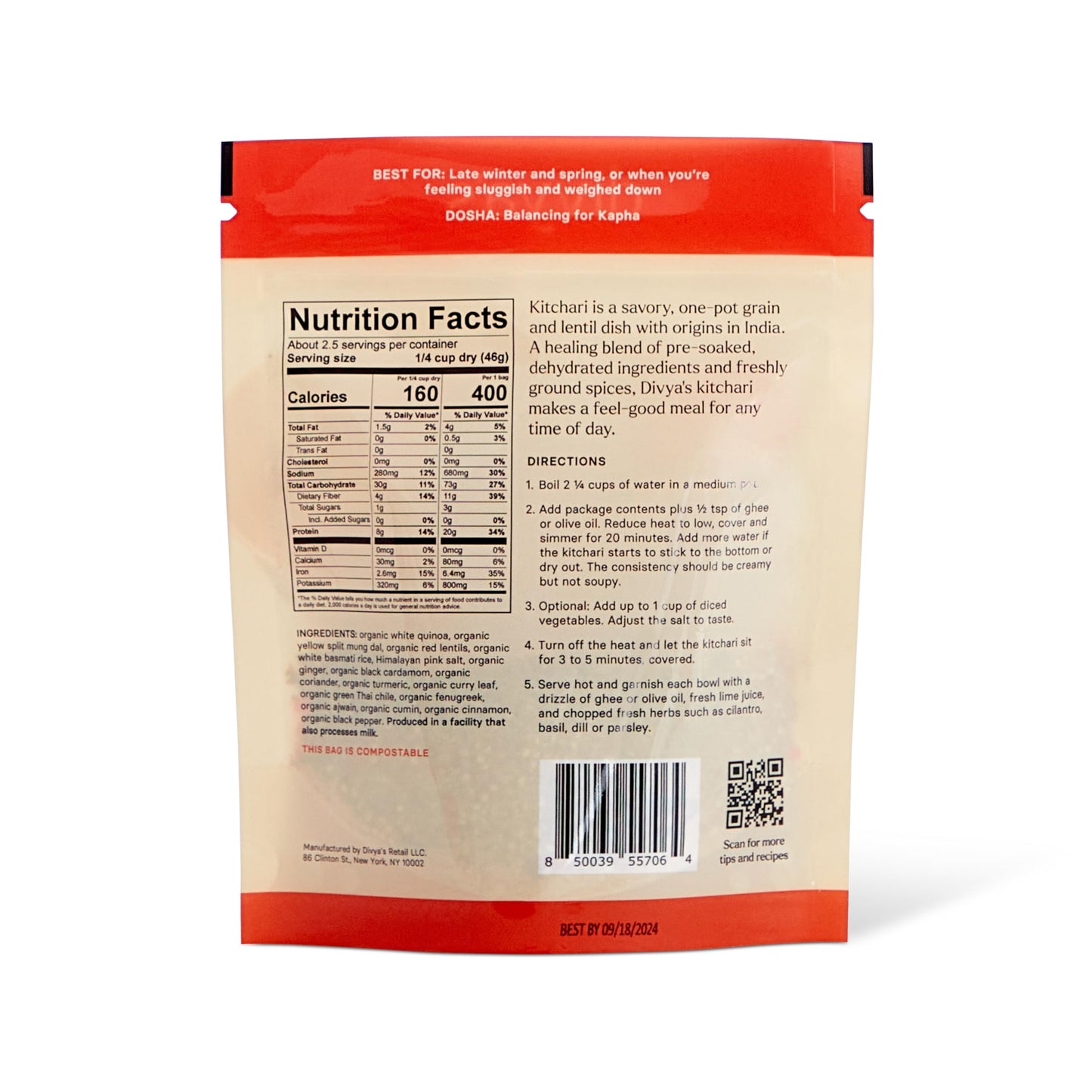 Divya'S Bold Kitchari, Strong And Spicy, One-Pot Ayurvedic Meal With Grains, Lentils, And Spices, Healthy & Nourishing Plant-Bas
