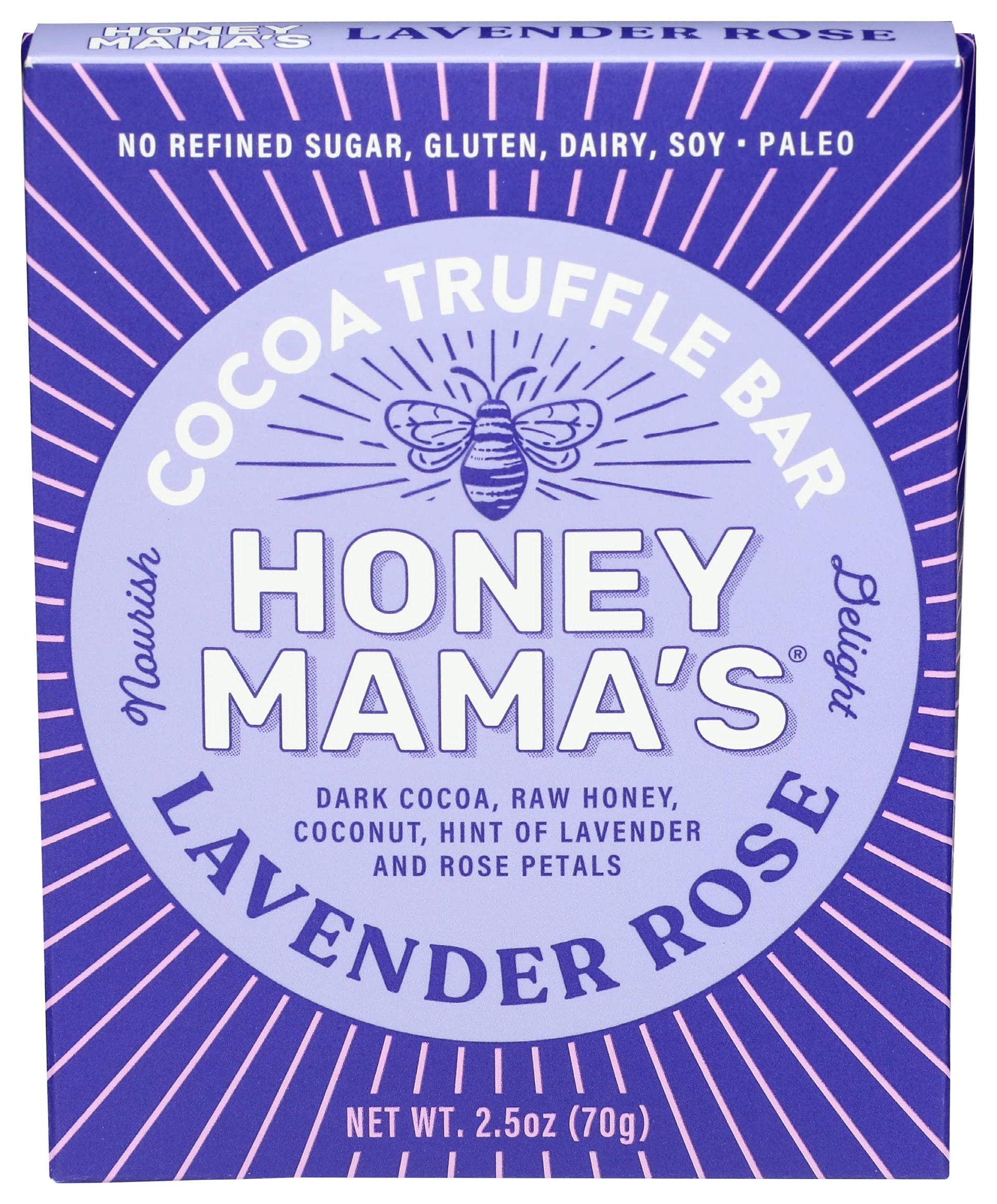 Honey Mamas Lavender Rose Cacao Nectar Bar 2.5 Oz
