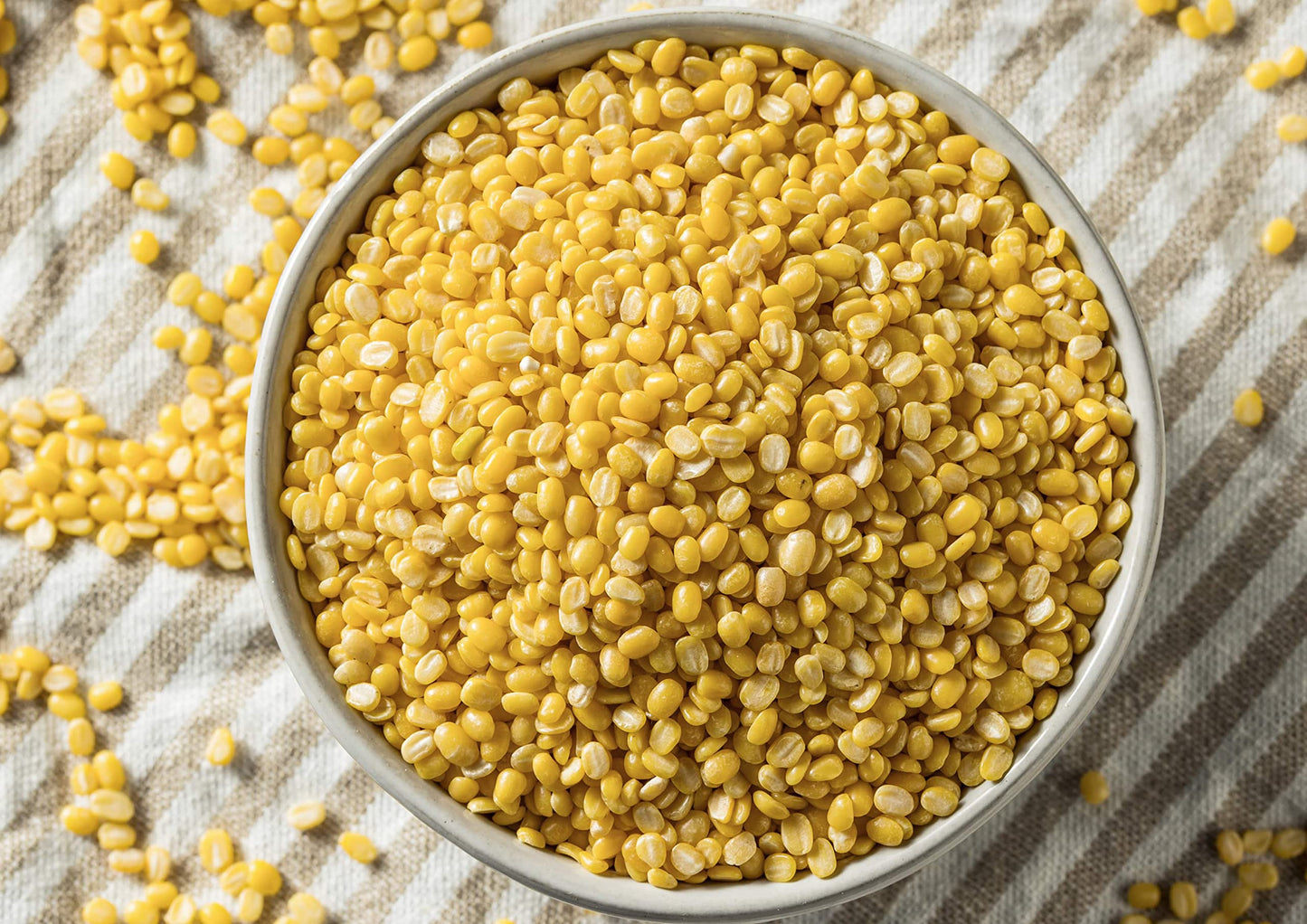 Food To Live Organic Yellow Mung Dal, 1 Pound - Non-Gmo, Peeled Split Mung Beans (Moong Dal). Ayurvedic Food. Easy To Cook. High