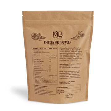 Mb Herbals Instant Chicory Granulated Powder 100 Gram (3.5 Oz) | Roasted | Non-Gmo | No Preservatives | Gluten Free | Product Of