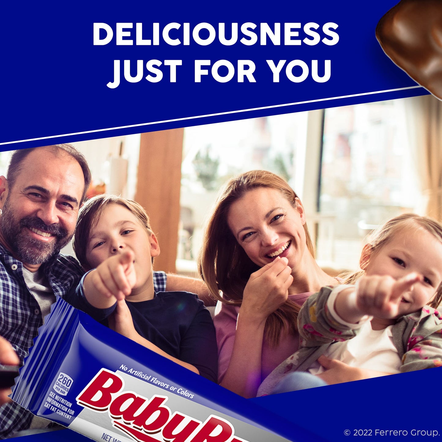 Baby Ruth, Chocolatey, Peanut, Caramel, Nougat, Full Size Individually Wrapped Candy Bars, 1.9 Oz Each, Bulk 24 Pack