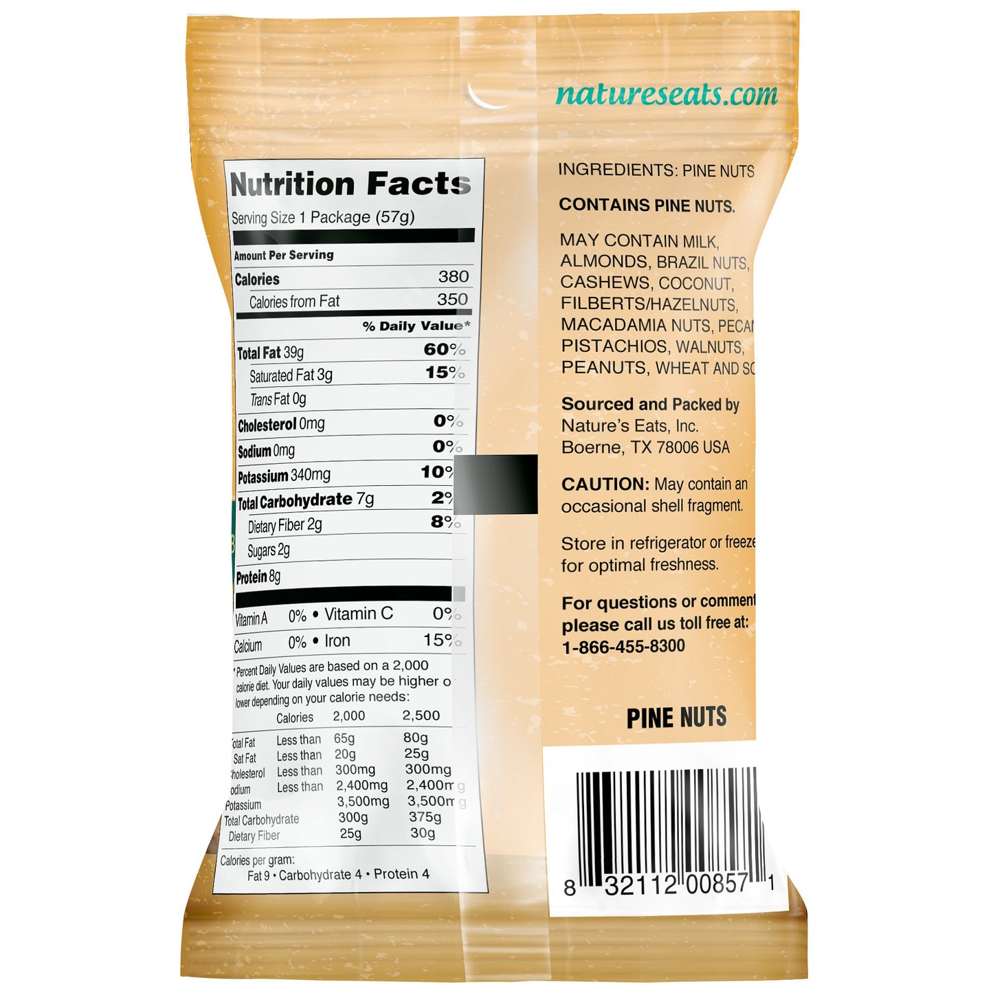 Natures Eats Pine Nuts, 2 Ounce