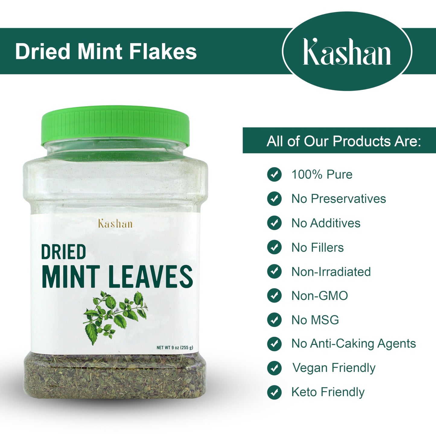Kashan Mint Flakes, Great Aromatic Seasoning For Food Flavoring, Salad, Soups, Meat & Herbal