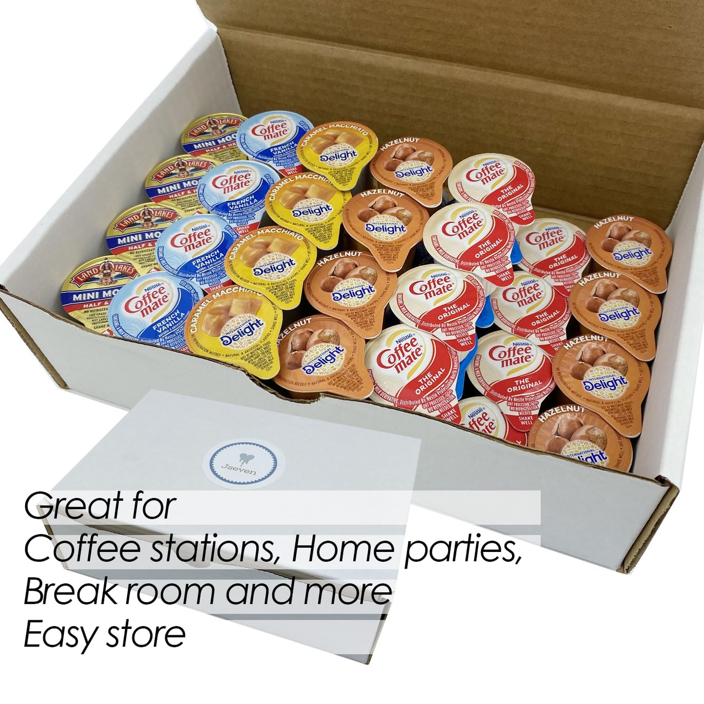 4 Flavors Assortment Single Serve Coffee Cream Creamer Set, Various Sweet Creamers, Delight Coffee Creamer & Mini Moo'S In Signa