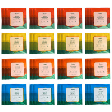 Teaniru, Black Tea Collection - Box Of 100 Pyramid Tea Bags, Individual Sachets | 4 Flavors - Apple Cinnamon, Lemon Ginger, Rooi