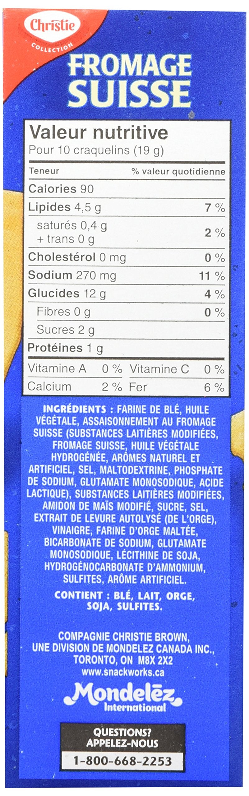 Christie Swiss Cheese Crackers, 200G/7.05 Ounces {Imported From Canada}