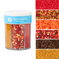 Sweets Indeed Sprinklefetti Fall 6-Cell Sprinkle Jar - 6 Assorted Fall Sprinkles (Pumpkins  Leaves  Sugar Crystals  Nonpareils  Jimmies) | Cupcake & Cake Decorations | 6.45 oz