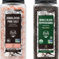 Soeos Himalayan Pink Salt Coarse 39 oz + Organic Black Peppercorns 18 oz, Salt for Grinder Refill, Salt and Peppercorns, Pepper 