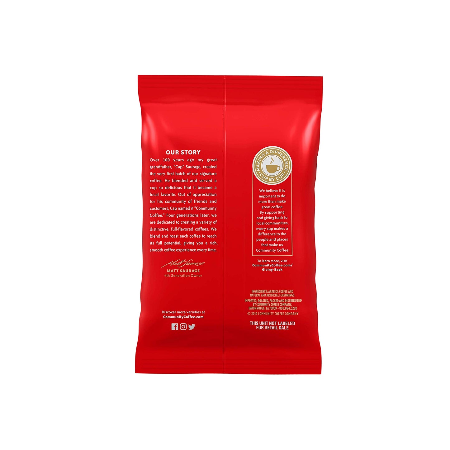Community Coffee Toasted Hazelnut Flavored  Medium Roast Pre-Measured Coffee Packs  3.0 Ounce Bag (Box of 20)