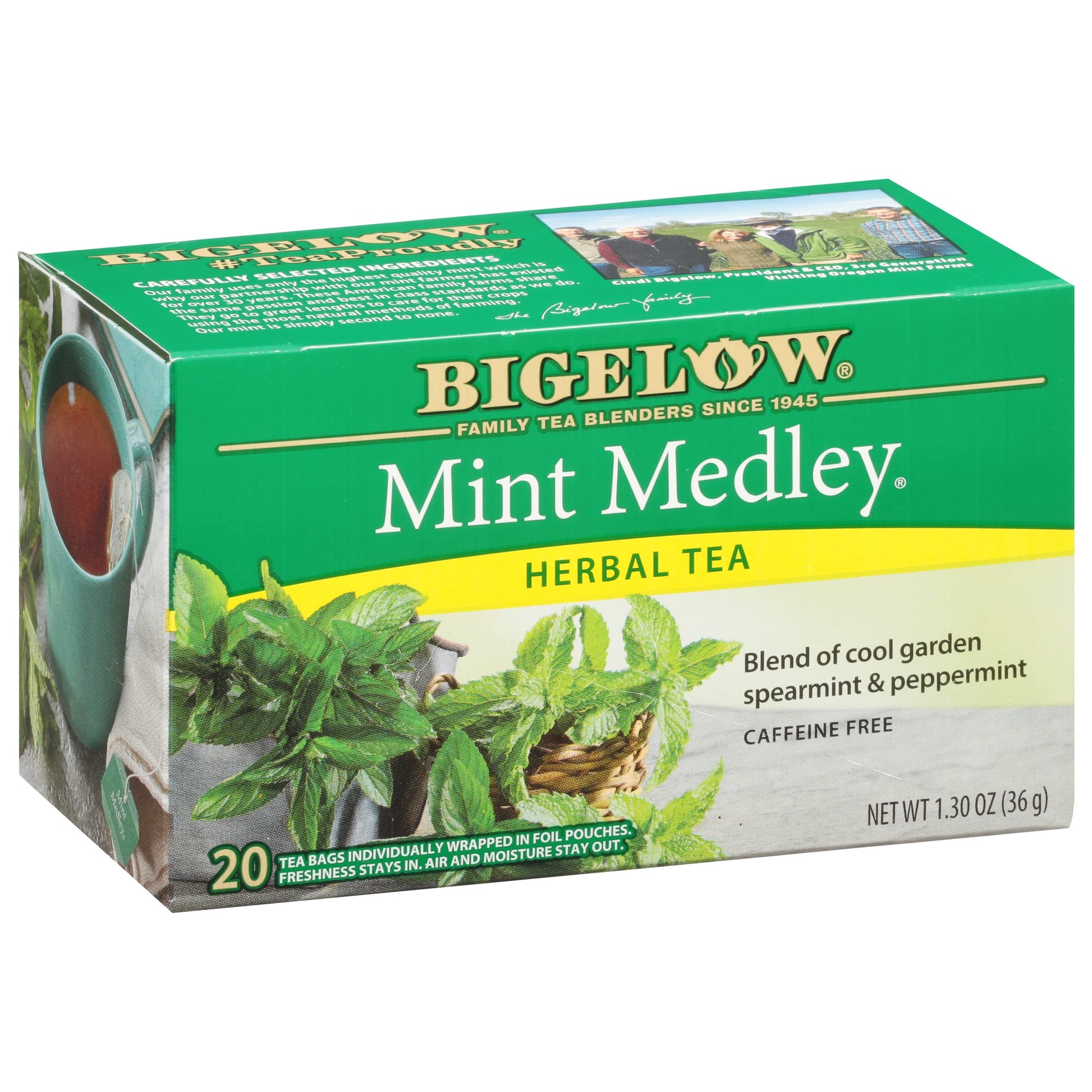 Bigelow Tea Mint Medley Herbal Tea, Caffeine Free, 20 Count Box (Pack of 6), 120 Total Tea Bags