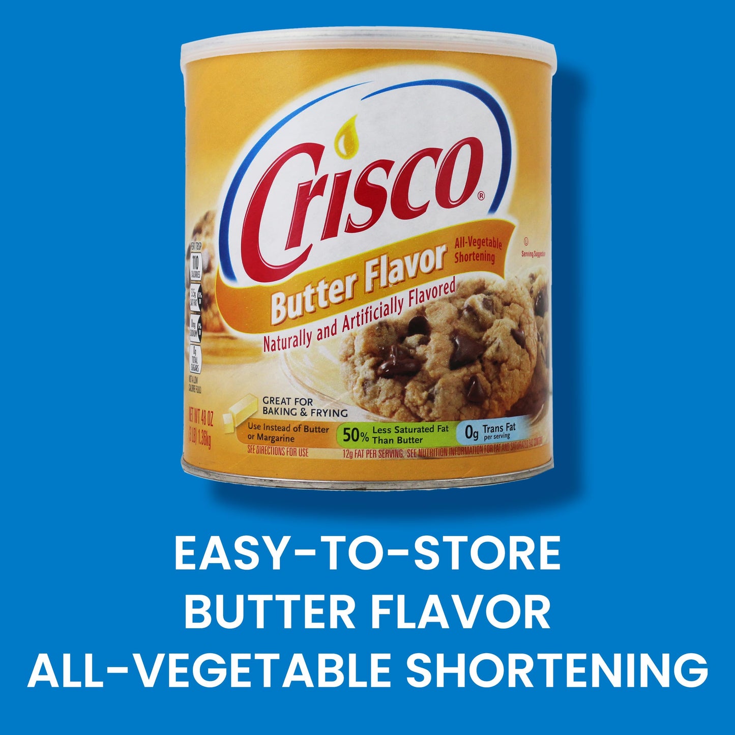 Crisco Butter Flavor All-Vegetable Shortening, 48 Ounce