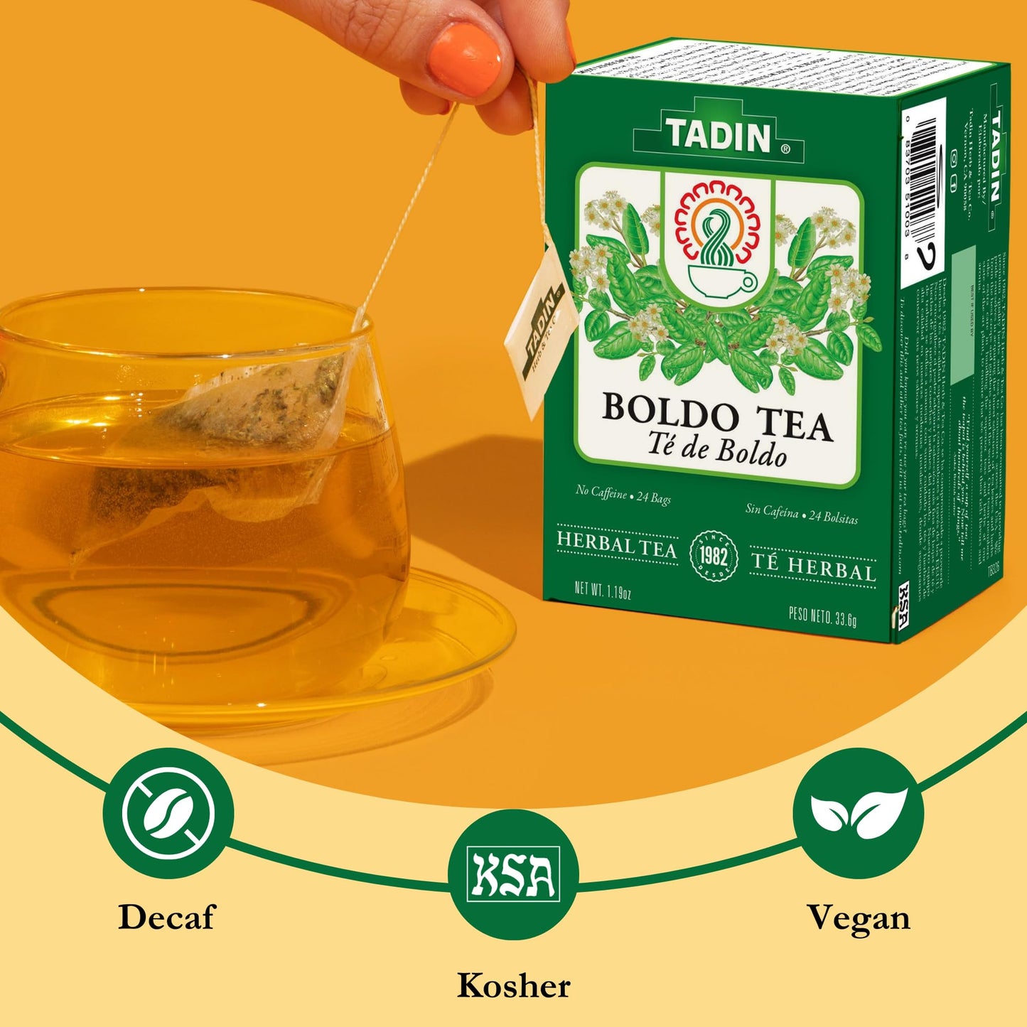 Tadin Boldo Herbal Tea, Caffeine Free, 24 Count, Pack of 6, Model SYNCHKG021237