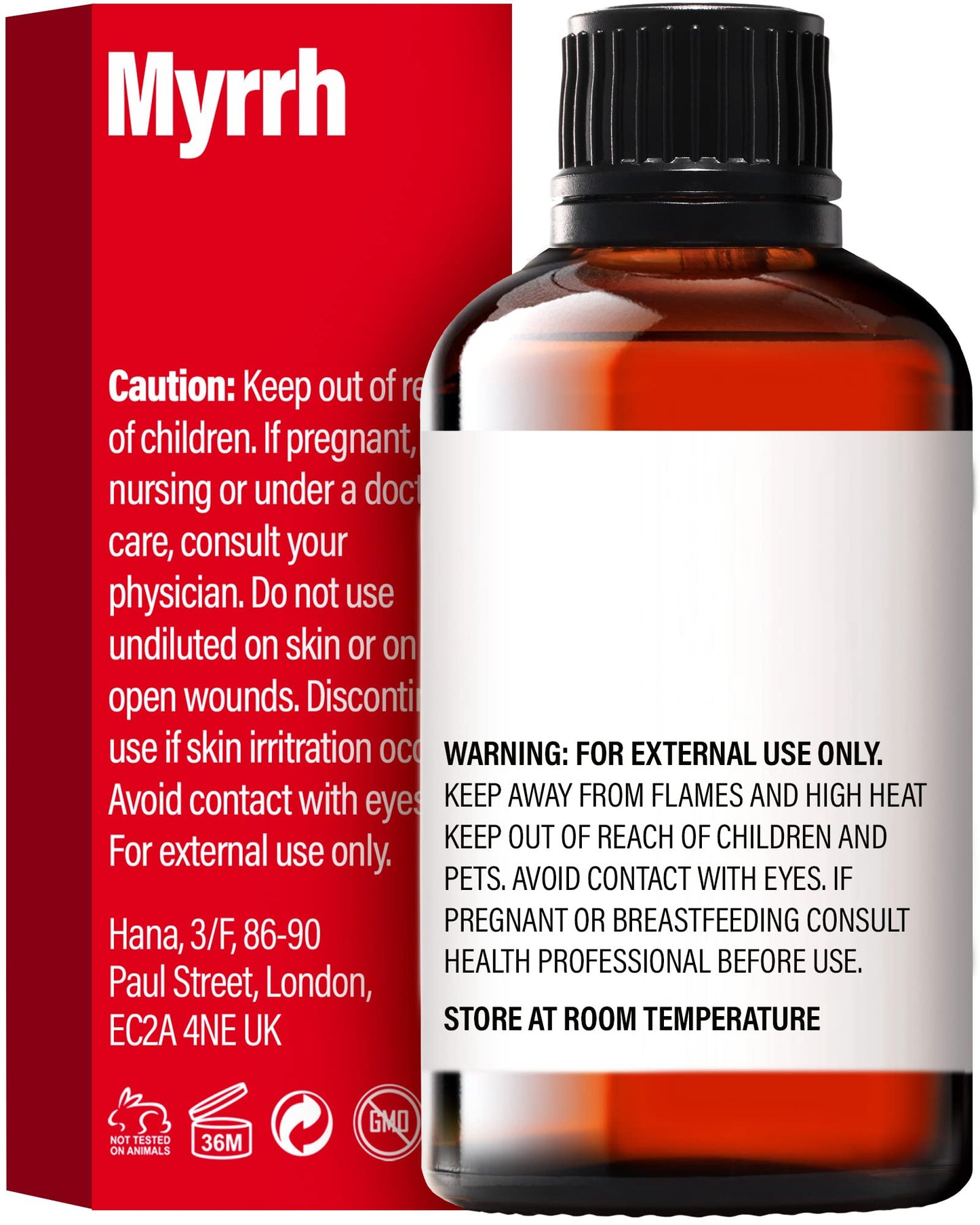 Hana Myrrh Essential Oil For Skin (1 Fl Oz) - 100% Pure Therapeutic Grade Myrrh Oil Essential Oils For Diffuser, Skin, Hair, Can
