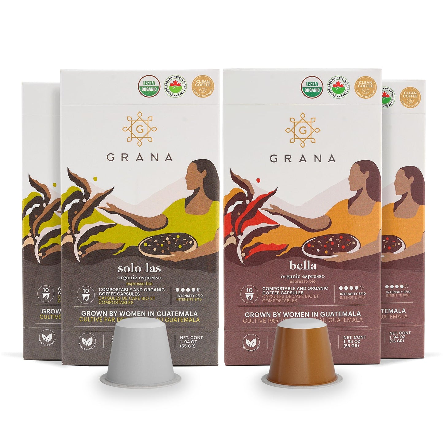 G Grana Espresso Capsules - 100% Compostable & Biodegradable - 40 Pods - Nespresso Compatible - 10 Count (Pack of 4)
