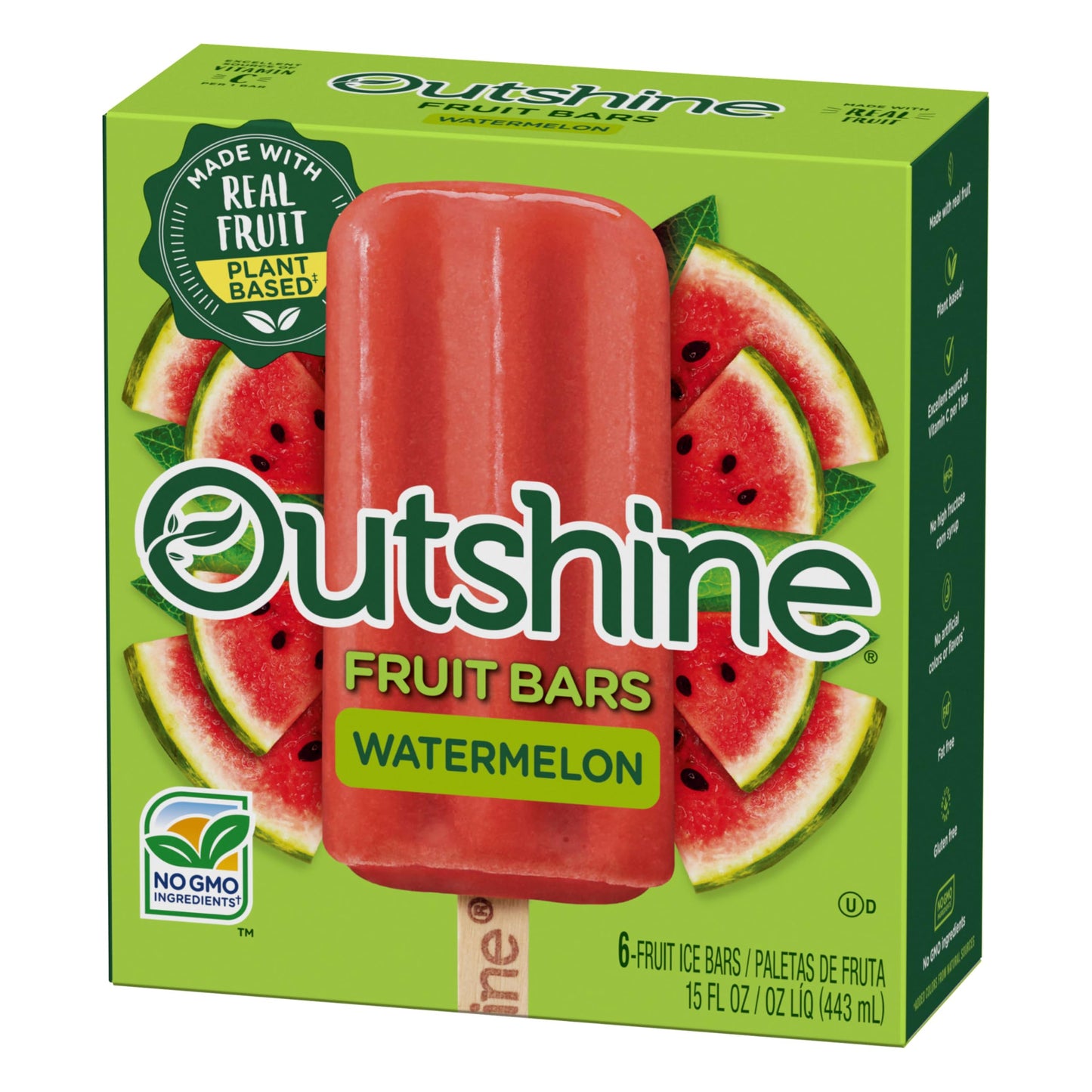 Outshine, Watermelon Frozen Fruit Bars, 6 Count (Frozen)