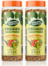 Heaven & Earth Crispy Veggie Croutons, 12oz (2 Pack) | Gluten Free Caeser Croutons | For Soups & Snacking | Veggie Salad Topper 