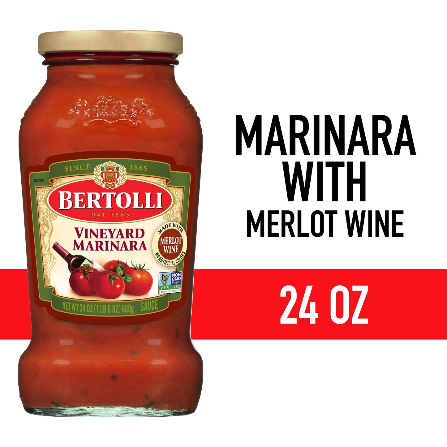 Bertolli Marinara Sauce with Bur dy Wine, 24 Oz, Pack of 3, Italian Recipe, 1.5 Pound Total