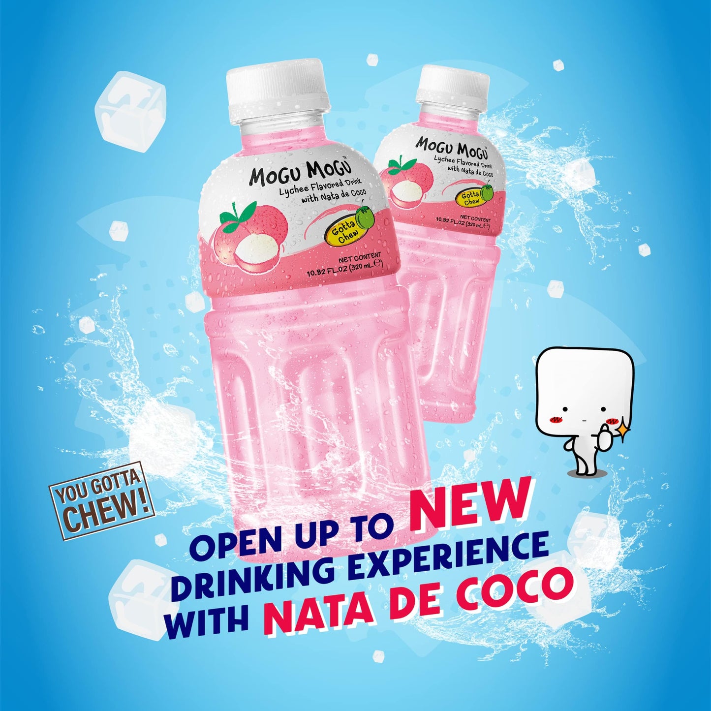 Mogu Mogu Fruit Juice Lychee Juice (6 Packs) Delicious Fruit Juice For Kids. Kids Juice With Nata De Coco, Coconut Jelly. Juices