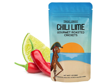 Tricky Cricky Edible Cricket Snacks - High Protein, Low Carb - Chili Lime Flavor, 1 Oz