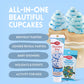 Betty Crocker Cupcake Kit - 100 Blue Cupcake Liners, Fusion Monster Mix Sprinkles, Blue Icing - Ideal for Gender Reveals & Birthdays