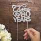 Bling Crystal Cheers To 80 Years Cake Topper - Best Keepsake 80Th Birthday Or Anniversary Decor Party Decorations Silver
