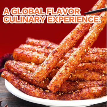 Snafre Latiao Spicy Strips 4 Pack - Medium to Extra Spicy Chinese Snacks, 68g/2.39oz per Pack, Perfect for Snack Lovers