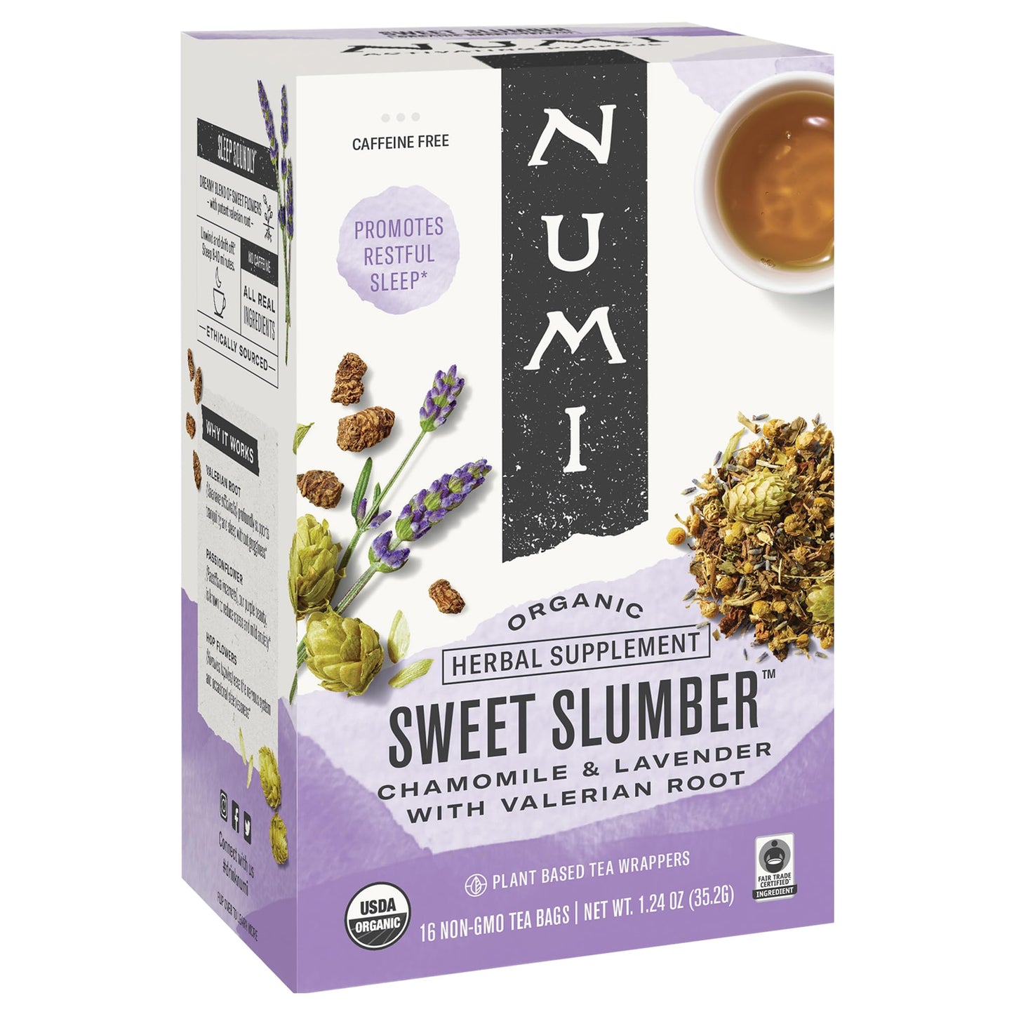 Numi Organic Sweet Slumber Herbal Tea, 16 Ct