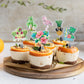 Gyufise 36Pcs Tropical Aloha Luau Cupcake Toppers Palm Tree Flower Turtle Leaves Flamingo Pineapple Cupcake Picks Summer Hawaiia