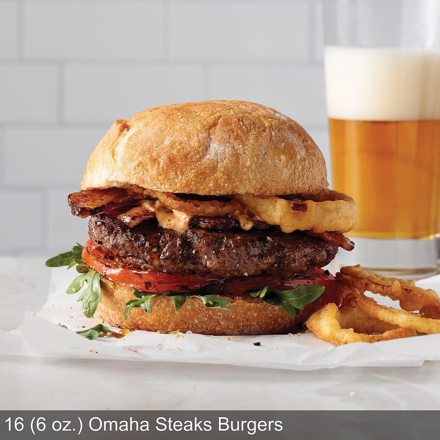 Omaha Steaks 4Th Of July Burgers And Franks Flight (16X Omaha Steaks Burgers, 16X Gourmet Jumbo Franks, 1 Jar Omaha Steaks Seaso