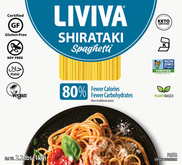 Liviva Dried Shirataki Spaghetti 1 Kg Pack - Low Calories - 25 Calories, 0G Of Fat And 0G Of Sugar