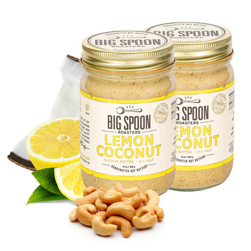 Big Spoon Roasters Lemon Cashew Butter With Sea Salt - Keto Friendly, Fair Trade Cashews - Low Sugar & Palm Oil Free - Natural I