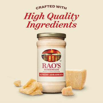 Raos Homemade Alfredo Arrabbiata Sauce  15 oz  Pasta Sauce  enhanced Quality Blend of Parmesan & Romano Cheese  Rich and Creamy with a Kick of Heat