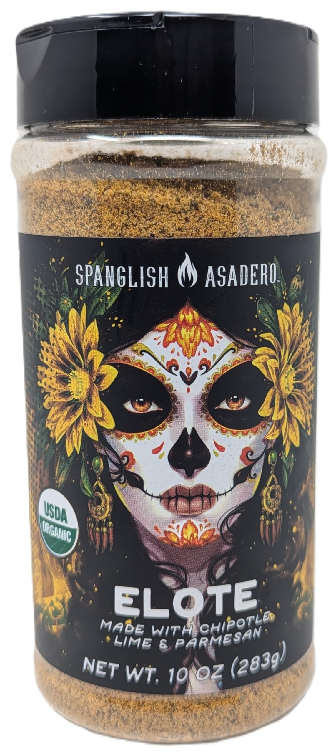 Spanglish Asadero Elote Seasoning - Organic Mexican Street Corn Blend with Chipotle, Lime & Parmesan - 10 Ounce