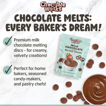 Chocolate Works Milk Chocolate Melting Chocolate Wafers, 2.5Lb (Pack Of 1)