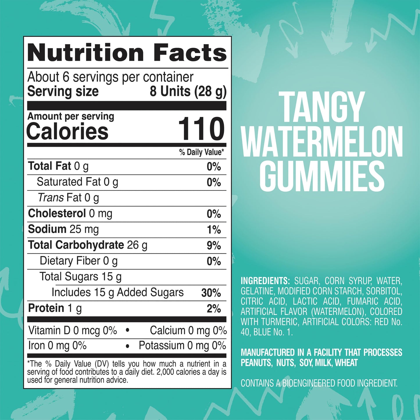 Chewzme Watermelon Gummies, Sour Gummy Candy, 6 Oz (Pack Of 1)
