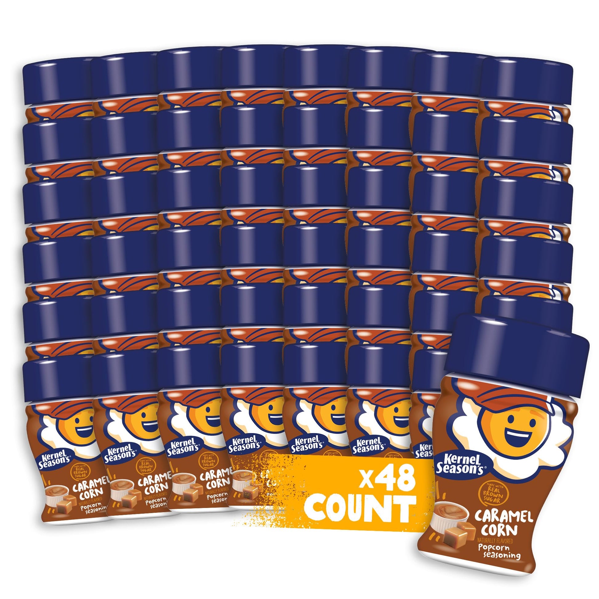 Kernel Seasons Popcorn Seasoning Mini Jar, Caramel Corn, 0.9 Oz (Pack of 48)