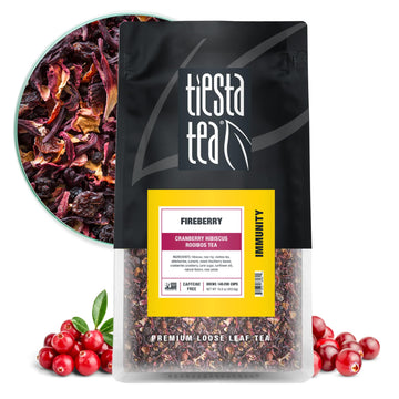 Tiesta Tea - Cranberry Hibiscus Rooibos Tea, Fireberry, Loose Leaf Herbal Tea Blend With Hibiscus And Cranberry, Currants, Rooibos Tea, Enjoy Hot Or Iced, 200 Cups In Resealable Pouch - 16 Ounce