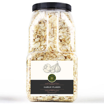 Us-Farmers All Natural Dehydrated Garlic Flakes Dry Slice Dried Garlic In Jar (3Lb)