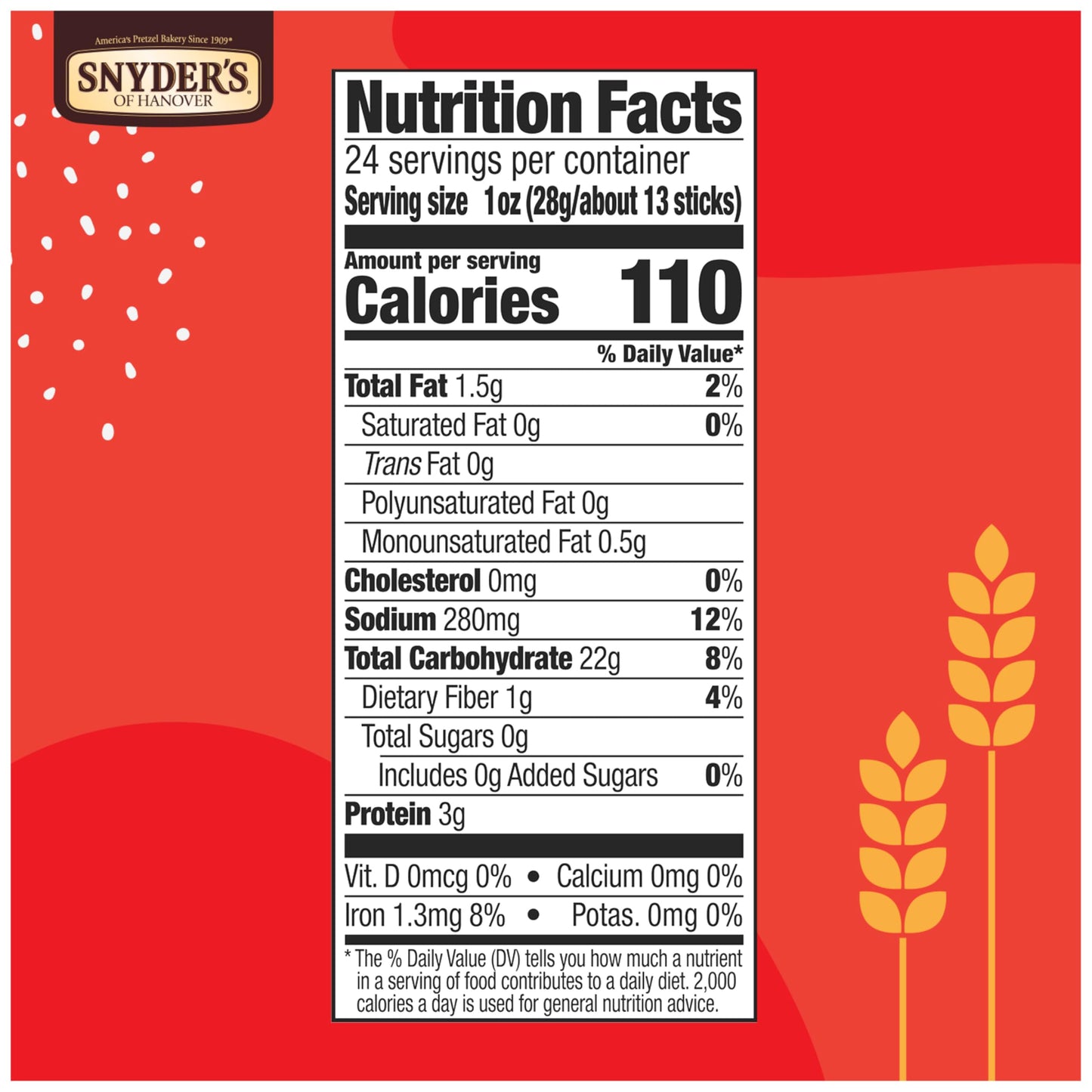 Snyder'S Of Hanover, Pretzel Dipping Sticks, 24 Oz Canister