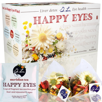 Dr. Lus Happy Eyes Tea | Eyebright Tea For Liver Cleanse | Liver Detox Tea For Eye Health | 8-Flavor Chinese Herbal Tea Made In