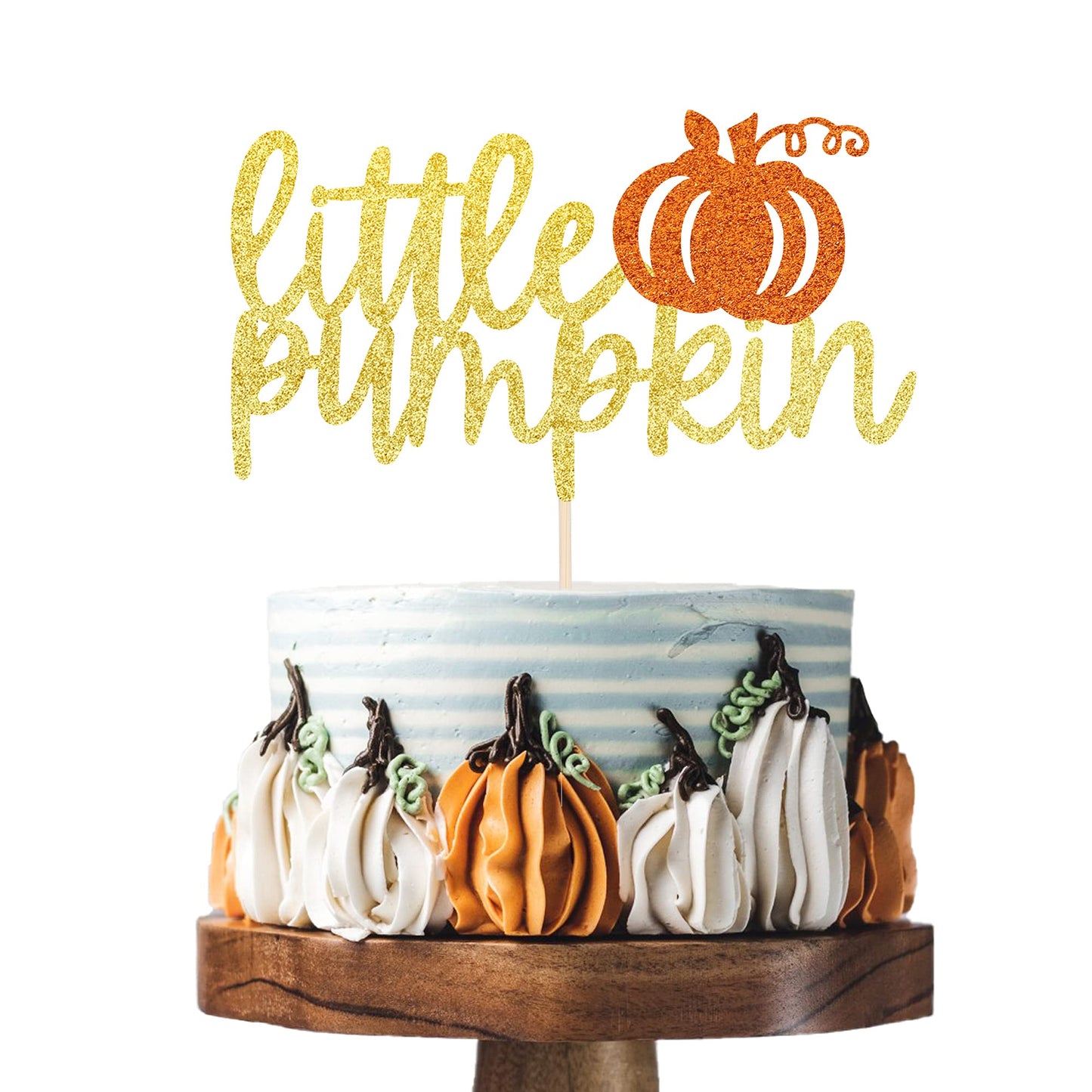 1 Pcs Little Pumpkin Cake Topper Fall Theme Cake Pick Baby Shower Kids Birthday Halloween Thanksgiving Pumpkin Party Decorations