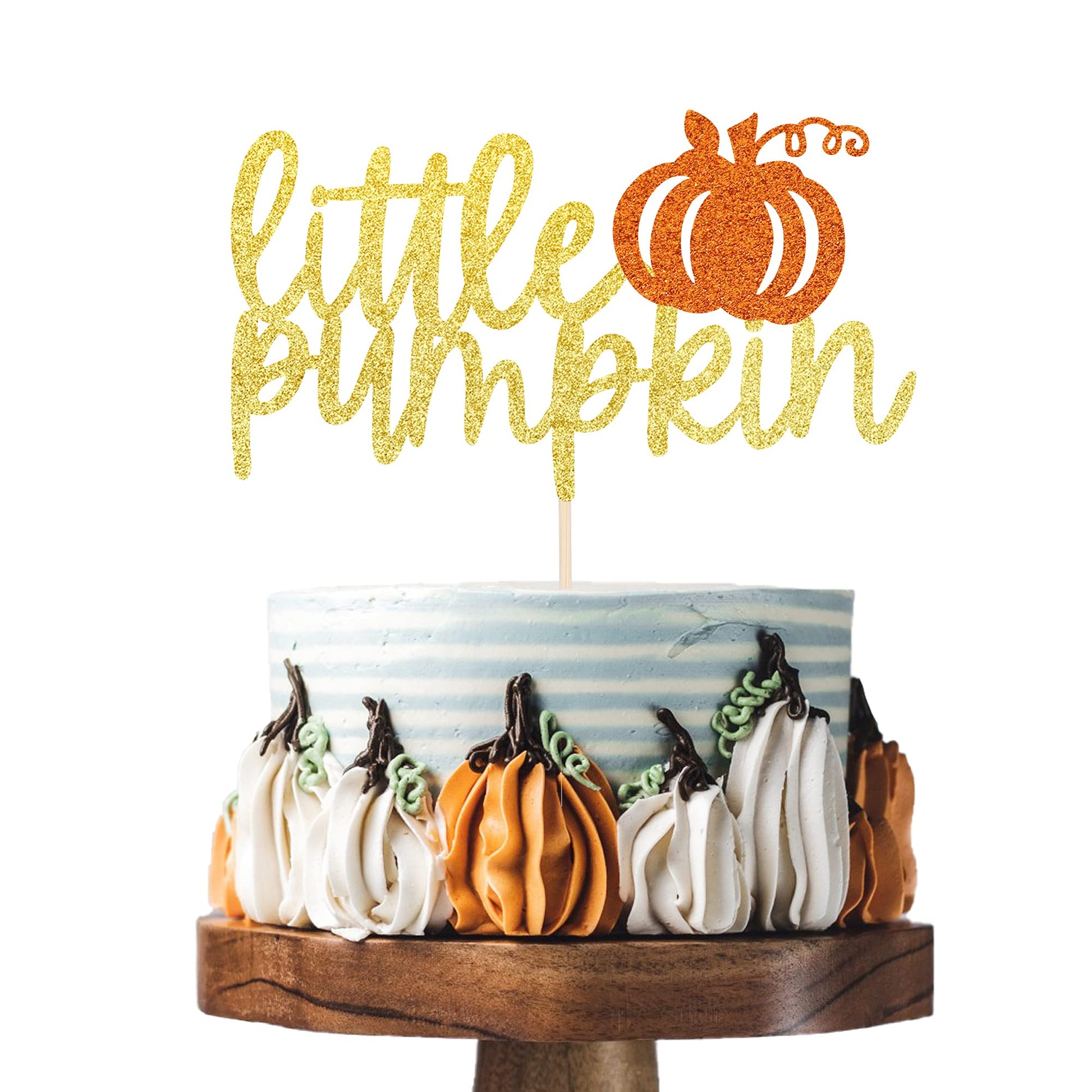 1 Pcs Little Pumpkin Cake Topper Fall Theme Cake Pick Baby Shower Kids Birthday Halloween Thanksgiving Pumpkin Party Decorations