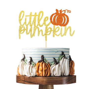 1 Pcs Little Pumpkin Cake Topper Fall Theme Cake Pick Baby Shower Kids Birthday Halloween Thanksgiving Pumpkin Party Decorations